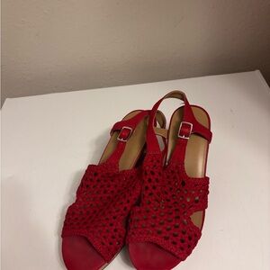 SO Red Women's Wedge Sandals